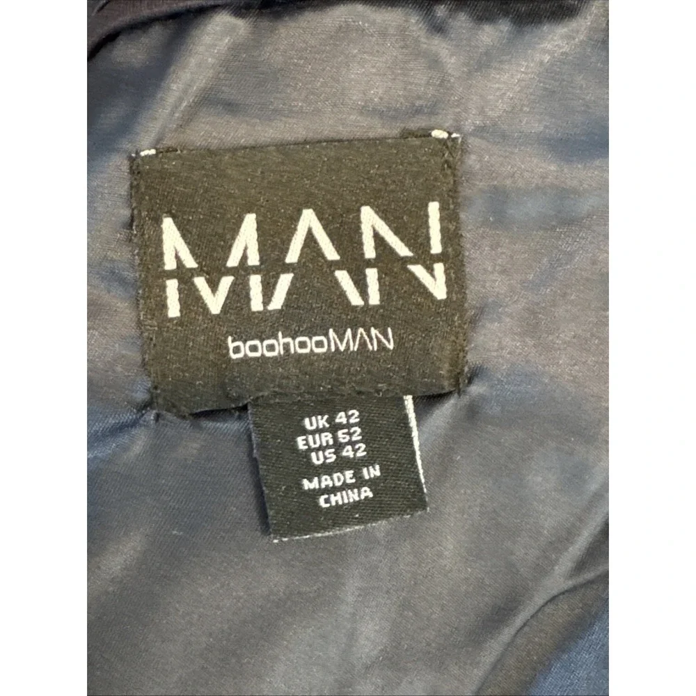 Boohoo Man Single Breasted Blazer Suit Jacket Mens Size 42 Skinny Fit Navy #770